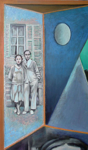 Top left-hand corner of painting