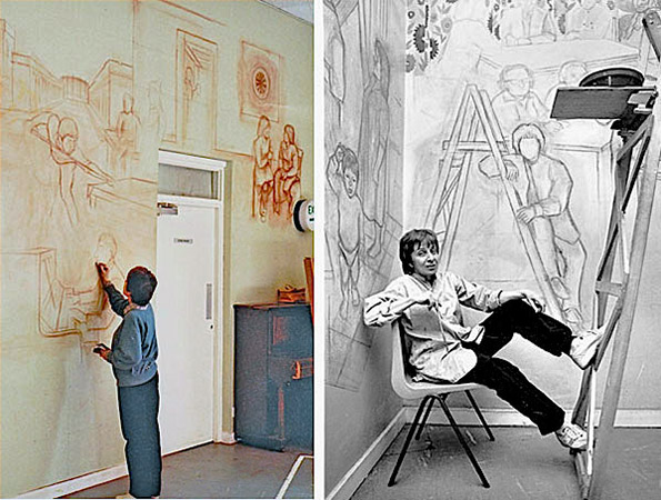Hampden, drawing the mural